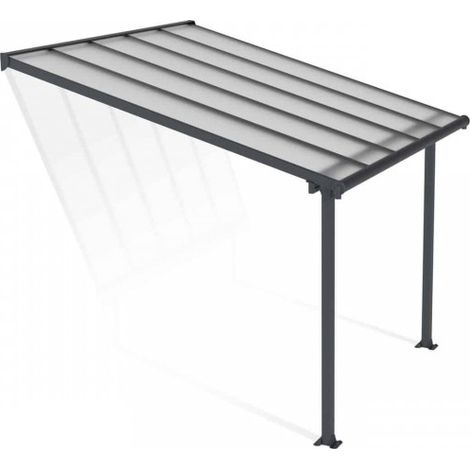 Patio Cover Olympia 3 x 3.05 Clear - Polycarbonate - L307 x W300 x H305 cm - Grey