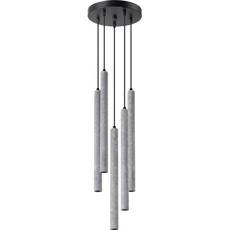 Lámpara colgante Vacu 5 luces , cemento (1/5)
