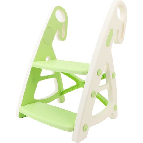 Marchepied pour tout-petits, 2 marches, hauteur réglable, multifonctionnel, antidérapant et stable, pour lavabo de salle de bain (1/5)