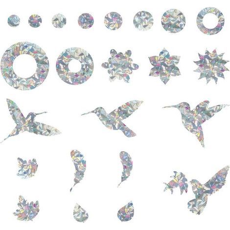 24 pièces - Autocollants pour fenêtres - attrape-soleil anti-oiseaux - autocollants arc-en-ciel anti-collision pour vitres - protection contre les oiseaux - protection pour fenêtres - autocollants att (1/4)