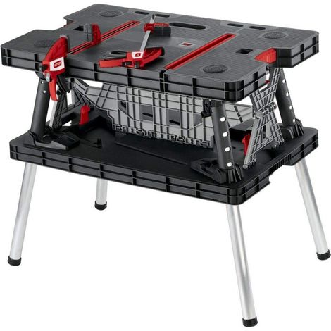 Keter 17182239 banco da lavoro portatile robusto pieghevole nero (1/10)