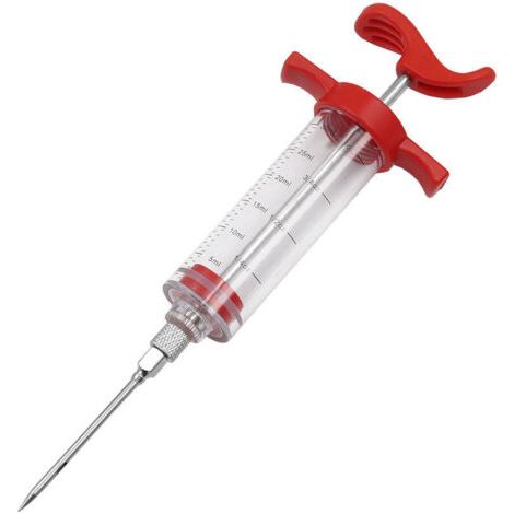 BUNTHAUS Seringue pour Viande, Anti-Casse 30ml Injecteur de Marinade, Seringue pour Viande/BBQ/Steak/Porc/Poulet/Dinde (1/5)
