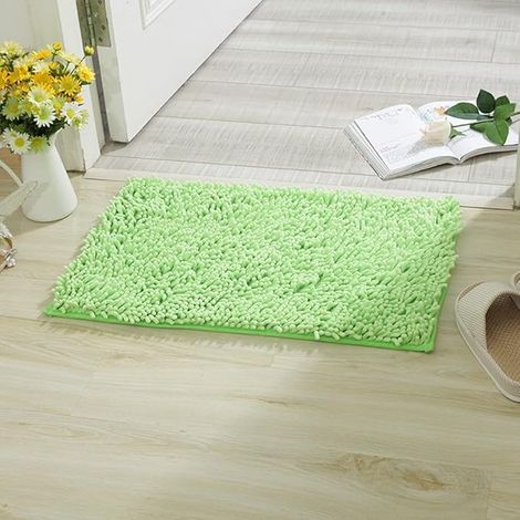 Tapis de Salle de Bain, Chenille Super Absorbant Antidérapant Confortable Tapis de Salle de Bain Tapis de Salle de Bain Tapis de Douche (5080cm, Vert) (1/2)