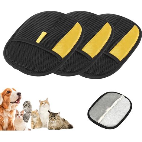 Set mit 3 Tierhaarentfernungshandschuhen, magische Pflegehandschuhe für Hunde und Katzen, Entwirrungs- und Reinigungshandschuhe zur Entfernung von Tierhaaren (1/5)