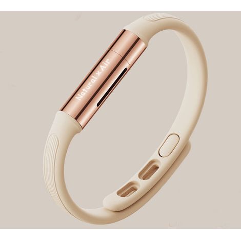 Bracelet anti-moustiques rechargeable à huiles essentielles - Efficace et naturel pour extérieur - Couleur beige (1/5)