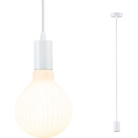 SUSPENSION E27 RAVI IP44 230V MAX60W RÉGLABLE 30-150CM BLANC - 71135 (1/5)