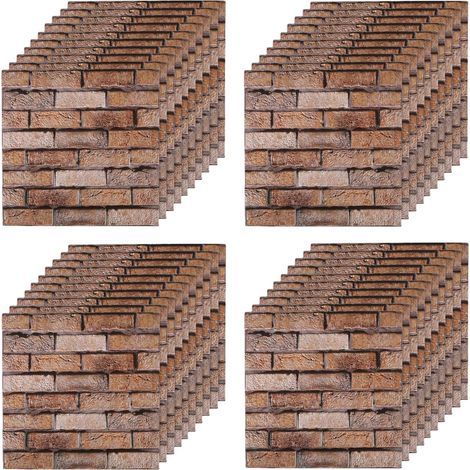40 pièce Papier Peint 3D Brique Pierre Adhesif Mural Autocollant, Stickers Panneaux Muraux 3D Mural, Dalle Plaque PVC Adhesive Murale, Décorations Murales, Papier Peint Autocollants Décoratifs pour un (1/5)