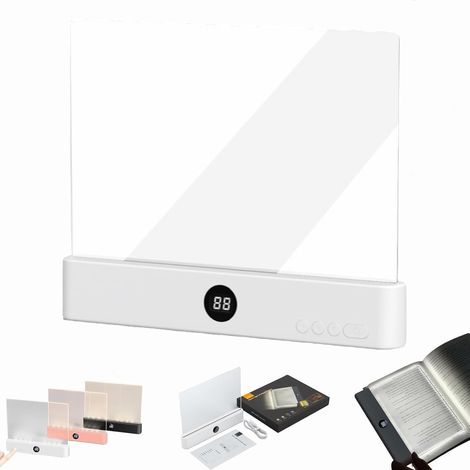 (blanc) Générique Lampe De Lecture, Lampe De Lecture Pour Livre Avec 3 Couleurs Et Minuterie, Liseuse Led Lampes Lecture Livre, Couleur De LumièRe RéGlable Et Fonction Rechargeable