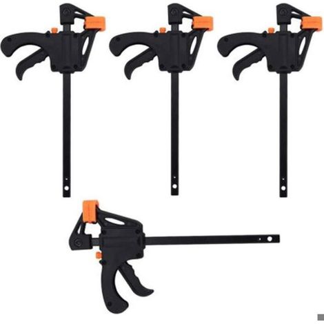 4 Pcs Serre-Joint,4 in Pince à Barre à Cliquet, Main Rapide à Cliquet à Libération,Serre-Joint Robuste En Alliage pour des (1/5)