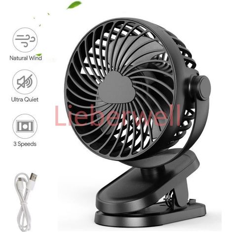 Ventilateur de Bureau, climatiseur mobile Personnel à 3 Vitesses avec Rotation à 360 ° pour Maison, Bureau, Salle de Sport, pêche (1/4)