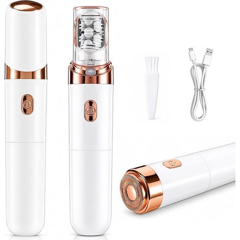 Facial Hair Remover, Wireless Rechargeable Facial Hair Remover with LED Light, Painless Face Trimmer for Women, Portable Electric Shaver for Face, Legs, Arms and Bikini (1/4)