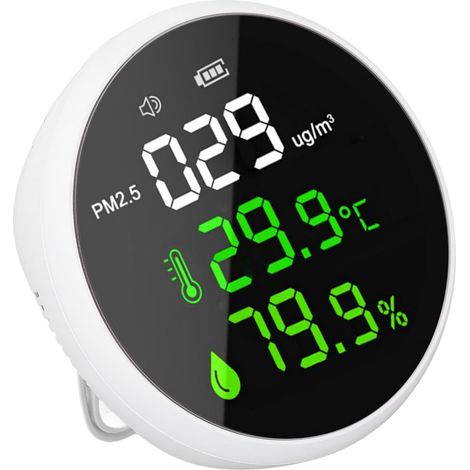 Moniteur de qualité de l'air intérieur PM2.5, mini capteur intelligent portable, testeur de température et d'humidité (1/5)
