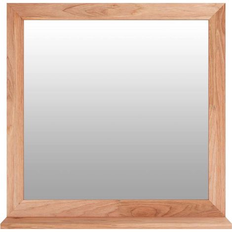 Espejo de pared madera maciza nogal 55x55 cm vidaXL