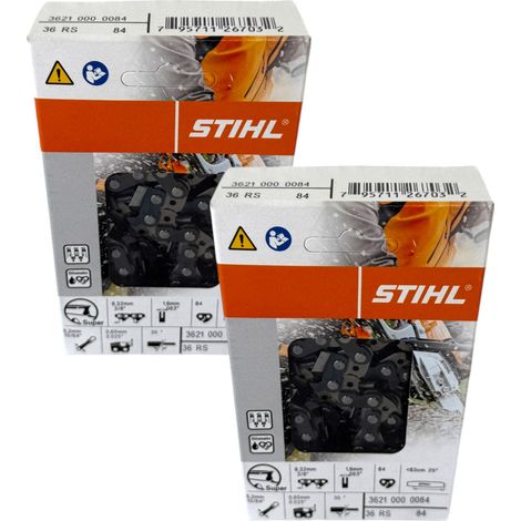Stihl 2x 3/8" Rapid Super (RS) cadena de sierra 63 cm 3/8" 1.6 mm 2 piezas ( 2x 36210000084 )
