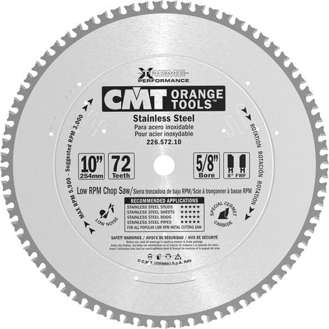 226.572.10 SIERRA CIRCULAR PARA ACERO INOXIDABLE HW 254X2,2/1,8X15,87 Z72 FWF (1/5)
