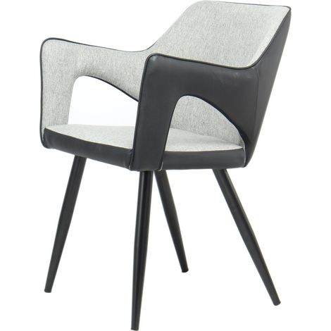 Set di 2 sedie moderne Palina in ecopelle e tessuto grigio (1/3)