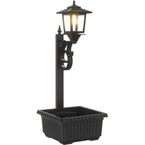 Luminaire de Bornes avec Planteur Noir 29 x 28 x 74 cm vidaXL (1/5)