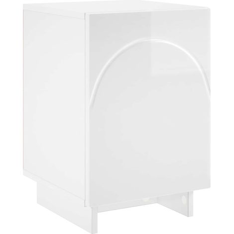 Bedside Cabinet High Gloss White 33.5 x 34.5 x 50 cm vidaXL (1/5)