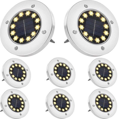 Lampes solaires de jardin extérieur 12 LED Lampes solaires de jardin extérieures Lampes solaires étanches Jardin extérieur Patio Allée Pelouse, (1/3)