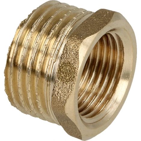 Réduction FF/FM 1/2’’ x 3/8’’ avec hexagonal laiton nu