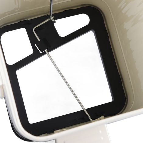 Poubelle rétro légère et luxueuse, carrée, à pédale, avec couvercle, 5 L, blanche, 18 x 18 x 31 cm / 7,1 x 7,1 x 12,2 pouces, idéale pour la maison, la cuisine et la salle de bain. (1/5)