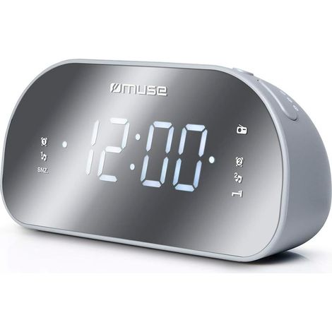 M-170CMR radio Reloj Digital Espejo, Blanco