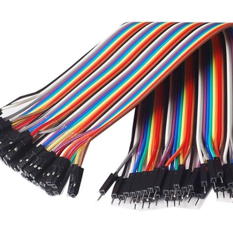 40pcs Macho hembra cable Du Pont Jumper Cable 30cm para Arduino Breadboard[Proyectos Arduino] (1/2)