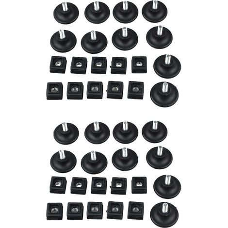 20 jeux de pieds de nivellement réglables de 45 mm de diamètre avec kit d'insertion de tube carré de 25 mm x 25 mm (1/5)