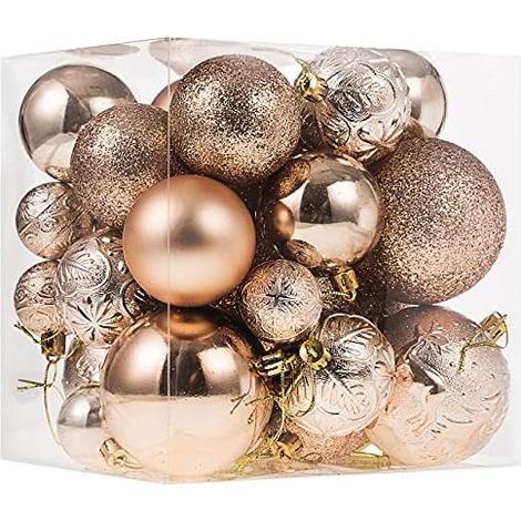 Boule De Noel - Boules De Noël En Plastique Incassable - Pour Arbre De Noël Intérieur Et Extérieur - Lot De 32 Pièces (1/5)