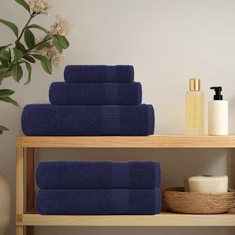 vidaXL Wash Towels "FROGN" 10 pcs Navy Blue 30x30 cm 360 gsm (1/5)