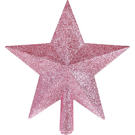 Weihnachtsbaumschmuck mit funkelndem Stern (rosa)