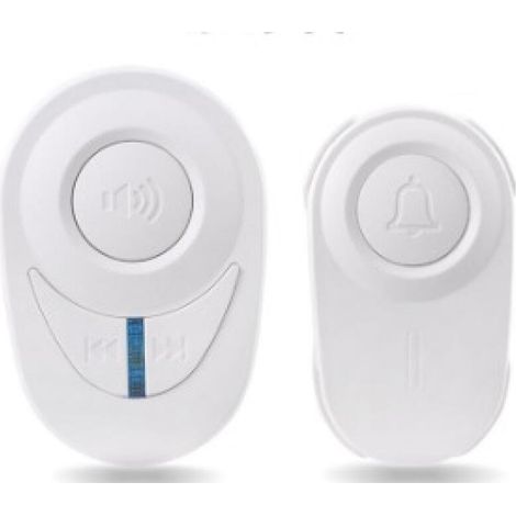 Sonnette sans fil blanche, sonnette intelligente étanche pour une utilisation extérieure et résidentielle, avec alerte d'appel SOS pour les personnes âgées et lumière clignotante LED pour l'alarme de