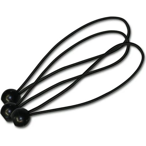 Filiyano-Lot de 12 élastiques professionnels avec boule pour fixer bâches, vélos, voitures - ultra-résistants et résistants aux UV - 20 cm - noirs (1/5)