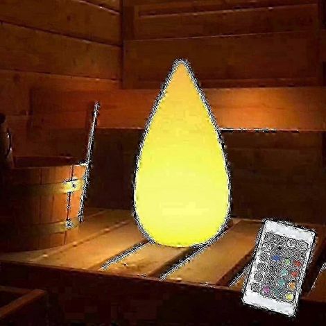 Lampe de sauna LED sans fil rechargeable en forme de goutte d'eau - IP54 RGB à intensité variable, pour une utilisation de chevet et en extérieur (1/4)