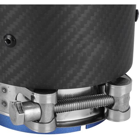 Mazda CX-5/CX-4 modifié avec des embouts d'échappement en fibre de carbone, une entrée d'air mate à bords droits (diamètre extérieur 80 mm) et un échappement (diamètre extérieur 101 mm) en bleu. (1/5)