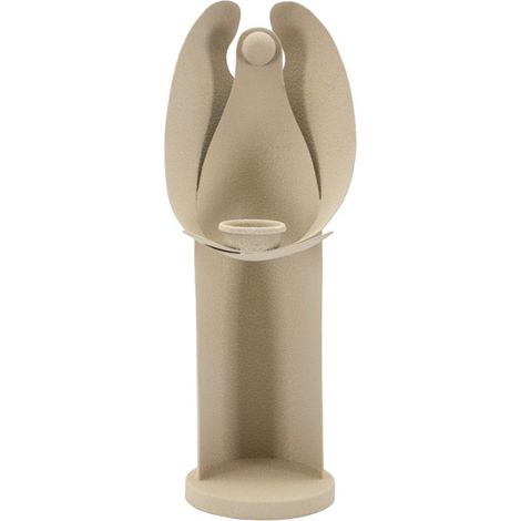 Portacandele in metallo crema, 13x11,5x37,5 cm – Dune Angel (1/5)
