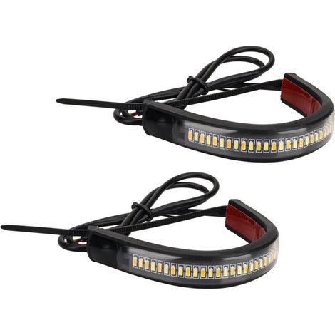 Clignotant moto, Moto coulant ambre LED fourche clignotant bande lumineuse barre de lampe