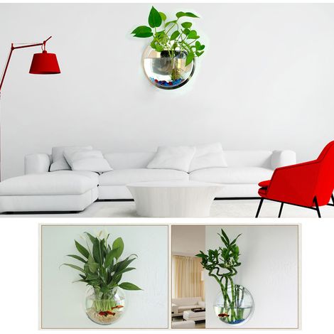 Décoration de la maison, réservoir de poisson mural, bol de poisson rouge, Aquariums suspendus en acrylique, pot de fleurs, Vase de fleur (1/5)