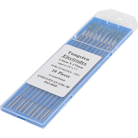 Électrodes tungstène pur WP pointe verte 10 pièces pour soudure TIG AC 1,6x175 mm (1/5)