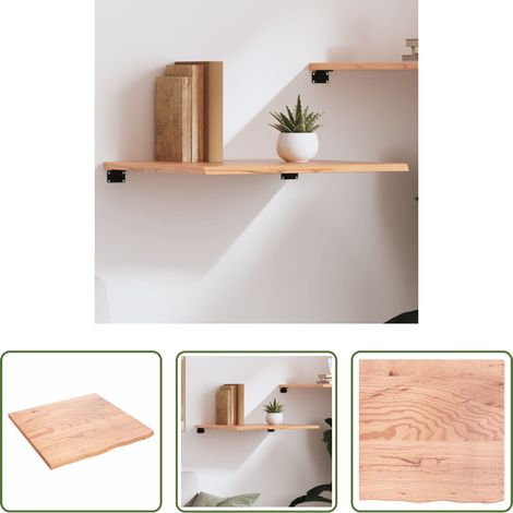 Rangement - Étagère murale marron clair 60x60x2 cm bois chêne massif traité (1/5)