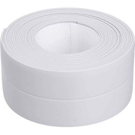 Ruban étanche PVC Ruban Adhésif Blanc 3.2m3.8cm Bande Etancheite Autocollante pour Cuisine Bonde de Lavabo Salle de Bain (1/4)