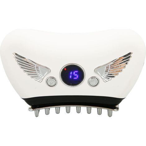 Brosse de massage corporel électrique méridien 16 vitesses, chaleur compressée microcourant, grattoir de beauté blanc (1/5)