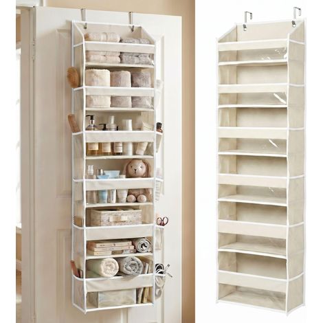Organisateur De Porte Avec 6 Poches Avant Et 12 Poches Latérales - 140x35,5x17cm Rangement Suspendu Pour Chambre Salle De Bain Et Chambre D'enfant Organisateur Placard Chaussures Gain De Place (1/5)