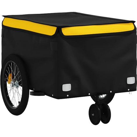 Remorque chariot transport de vélo 30 kg fer jaune (1/5)