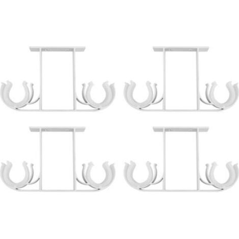Lot de 4 supports de tringle à rideaux en alliage d'aluminium pour tringles à rideaux de 28 mm (blanc) T-Audace (1/5)
