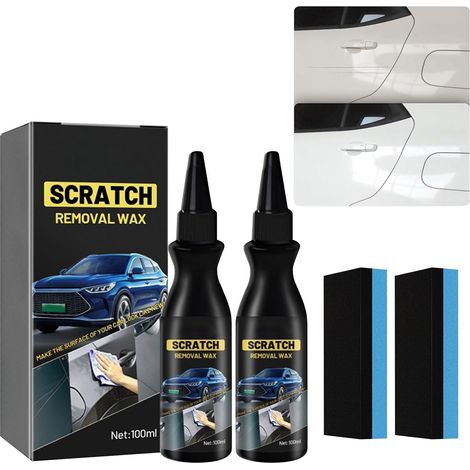 Auto-Kratzer-Entferner, 2 x 100 ml, Karosserie-Kratzer-Politur mit Schwamm, Auto-Kratzer-Entferner, Auto-Kratzer-Entferner für leichte Kratzer und Mikrokratzer, alle Farben (1/5)