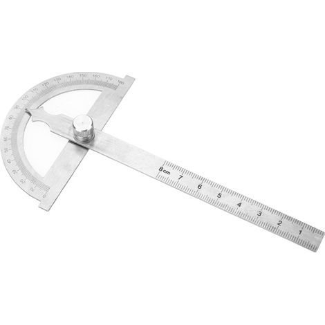 Goniómetro transportador de acero inoxidable de 0 a 180 grados, medidor de ángulos, regla de 15 cm, 80-120 mm. (1/5)