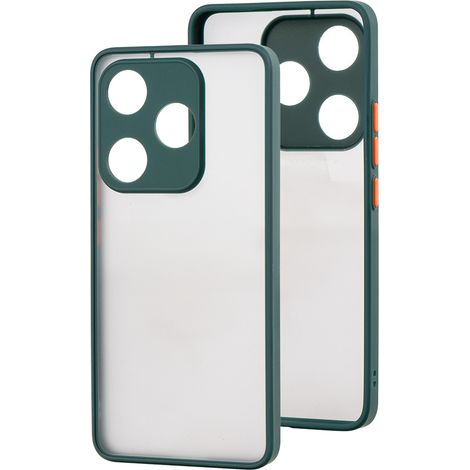 Silikonhülle für Xiaomi Poco F6, mit Kameraschutz, transparent/grün (1/4)