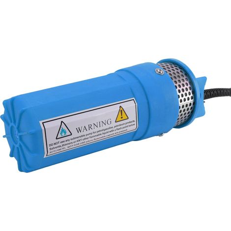 Pompe à eau puits profond solaire 12V DC – submersible 6.5L – fonctionnement à sec – pour bassin – bleue