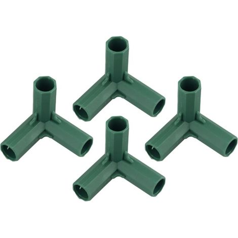 Lot de 4 raccords de cadre en plastique pour auvent de jardin, grimpe, plantes, compatibles avec les supports de serre de 16 mm (angle droit 3 voies) (1/5)